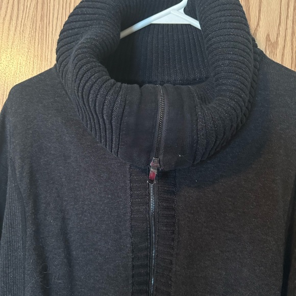 Cache Black Ribbed Collar Jacket Size XL - Picture 8 of 14